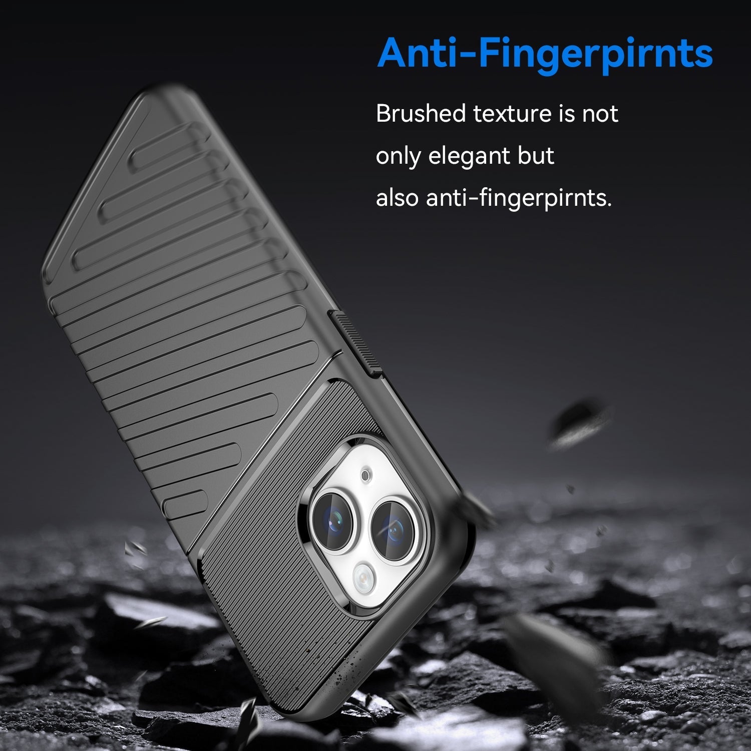 Rugged TPU Phone Case for iPhone 15 Plus - Black