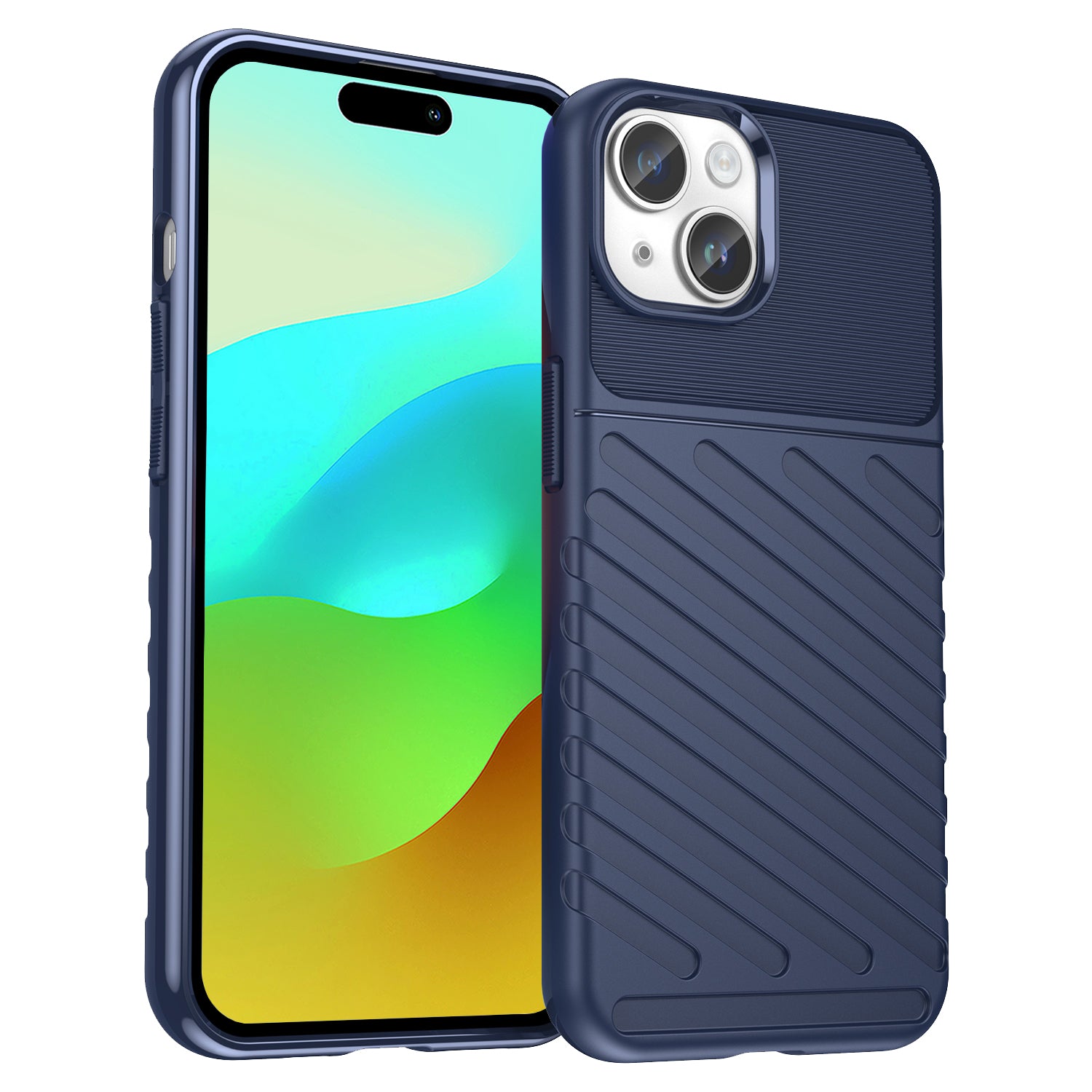 Rugged TPU Phone Case for iPhone 15 Plus - Blue