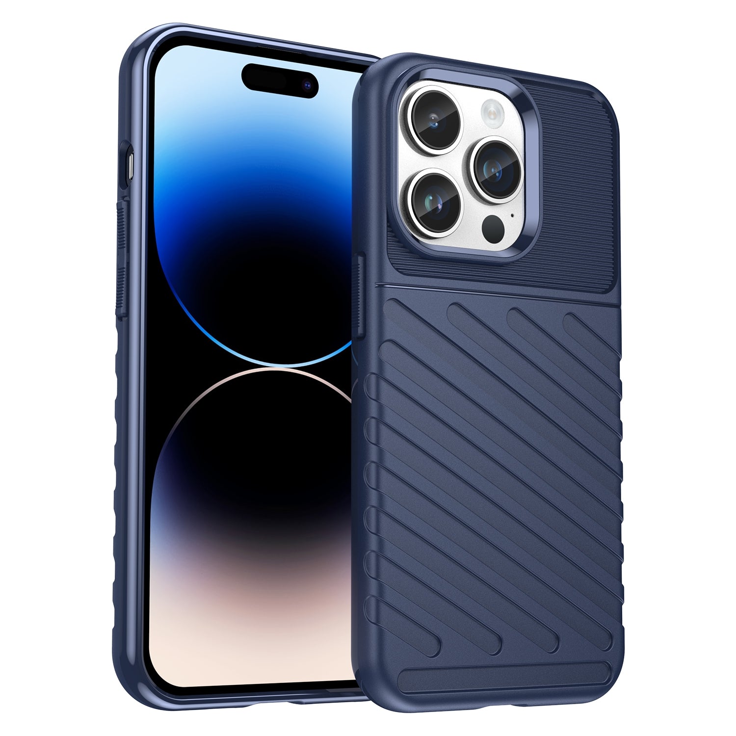 Rugged TPU Phone Case for iPhone 15 Pro - Blue