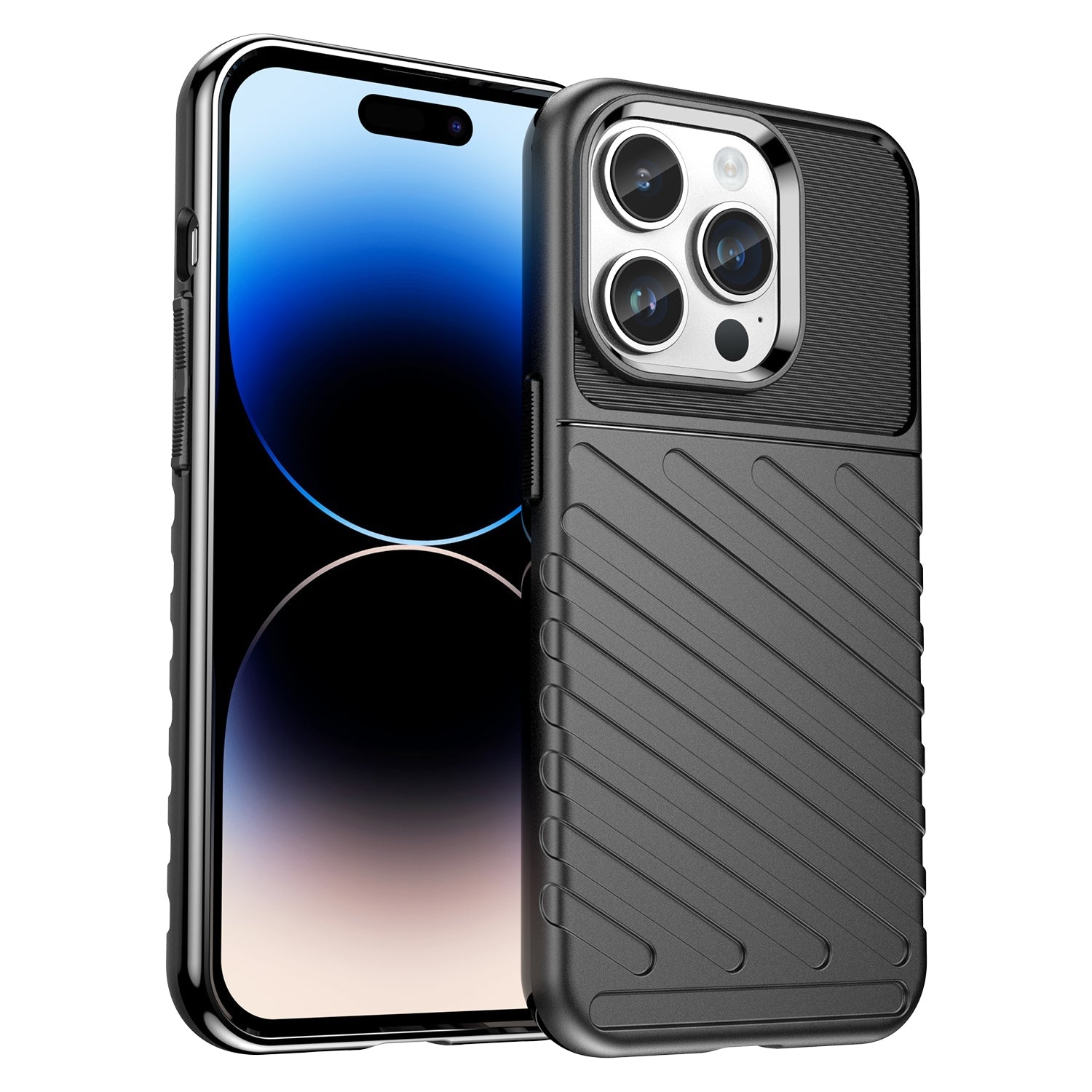 Rugged TPU Phone Case for iPhone 15 Pro Max - Black