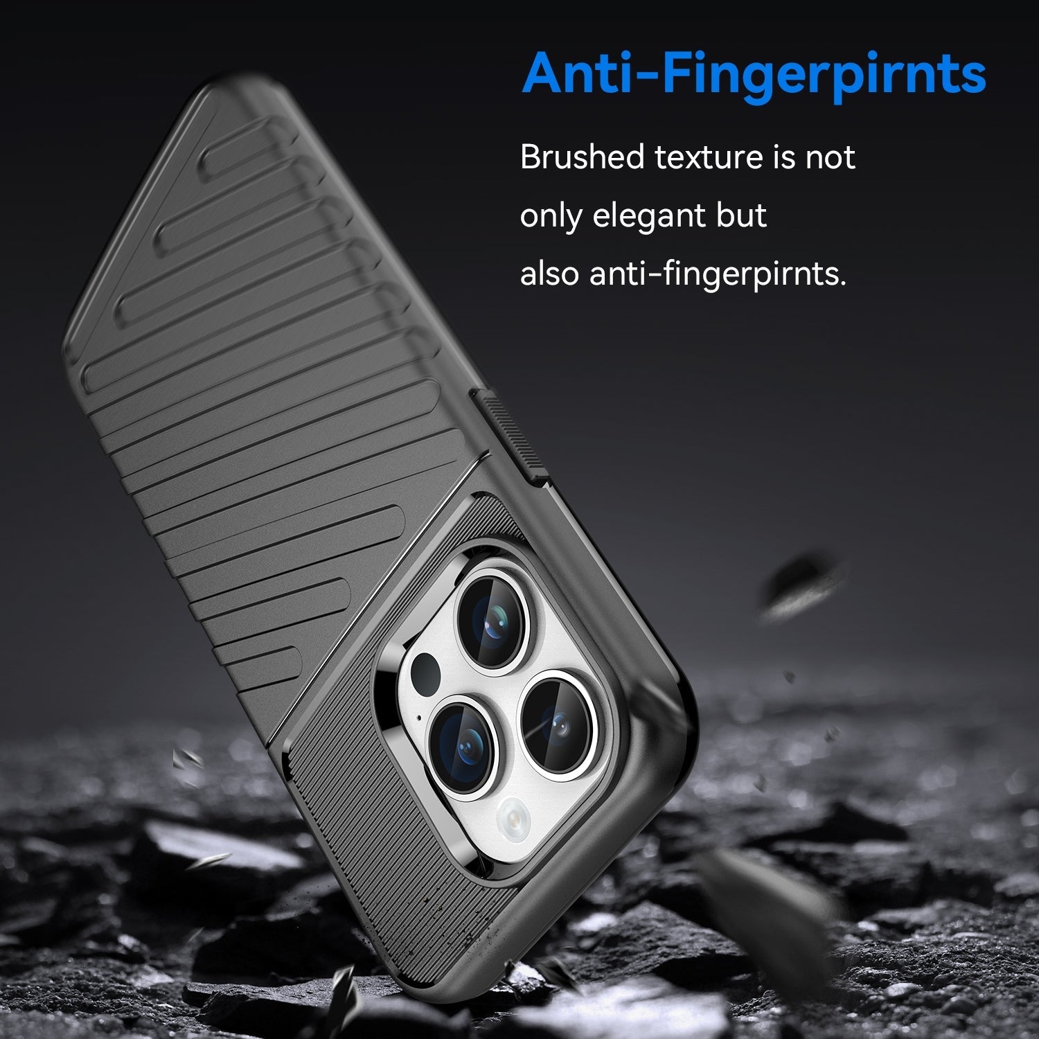 Rugged TPU Phone Case for iPhone 15 Pro Max - Black