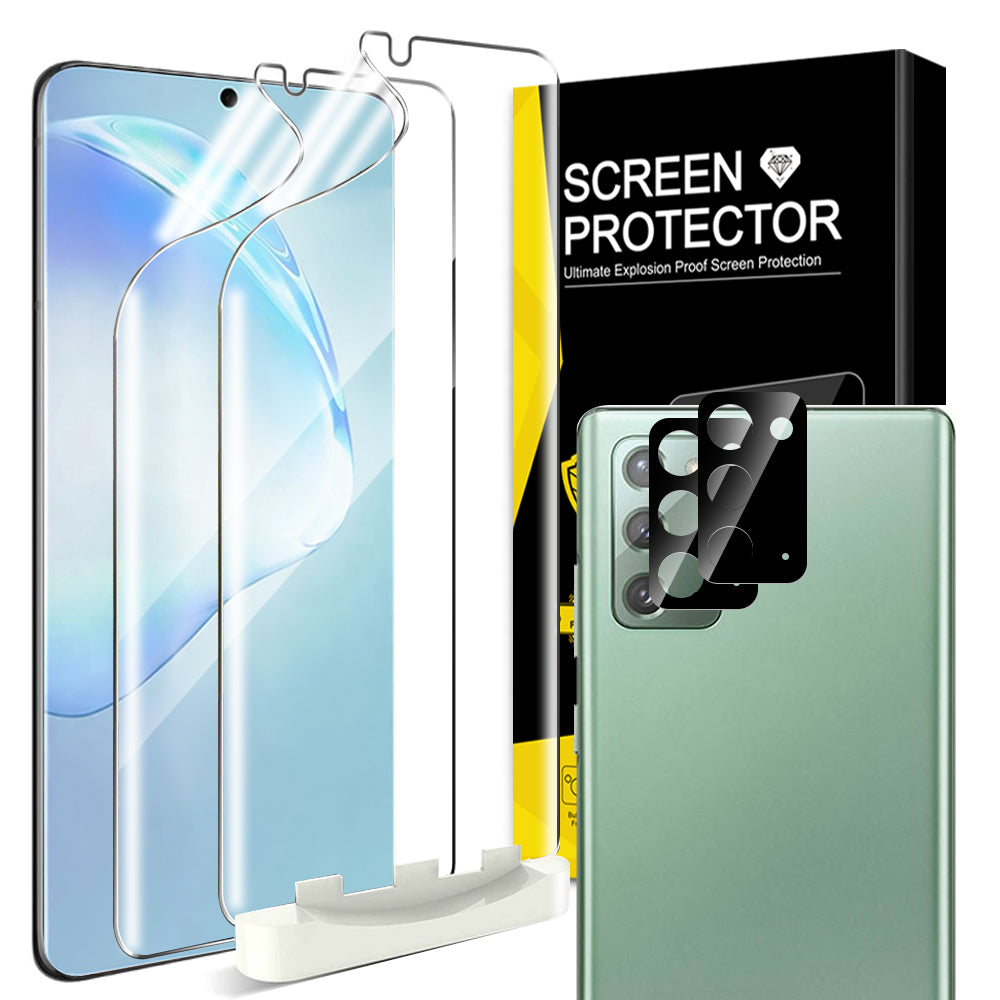 Galaxy S20 - Full Screen TPU Screen Protector + Tempered Glass Camera Lens Protector - fonemask.com