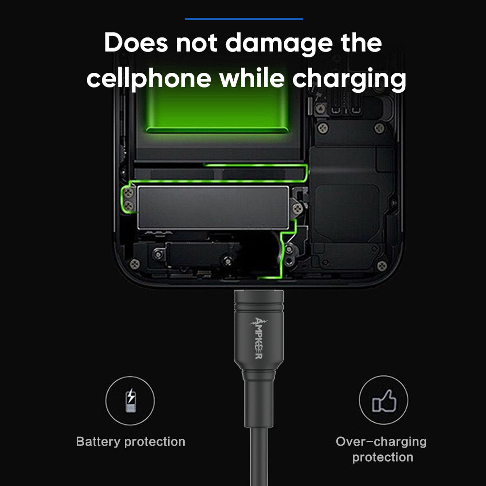 2.4A USB to Lightning Heavy Duty Cable 1.5M / 5FT - Black - fonemask.com