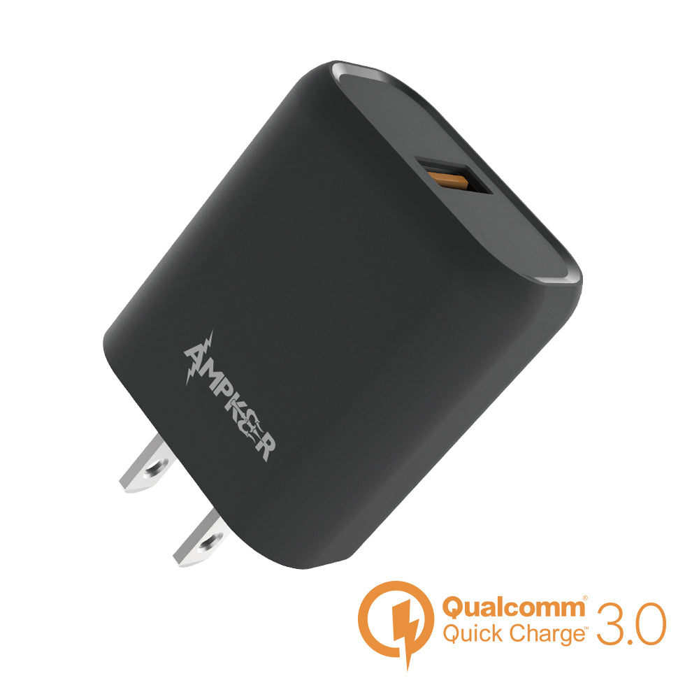 QC3.0 Wall Adapter + USB to Type C Cable 1.5M / 5FT - Black - fonemask.com