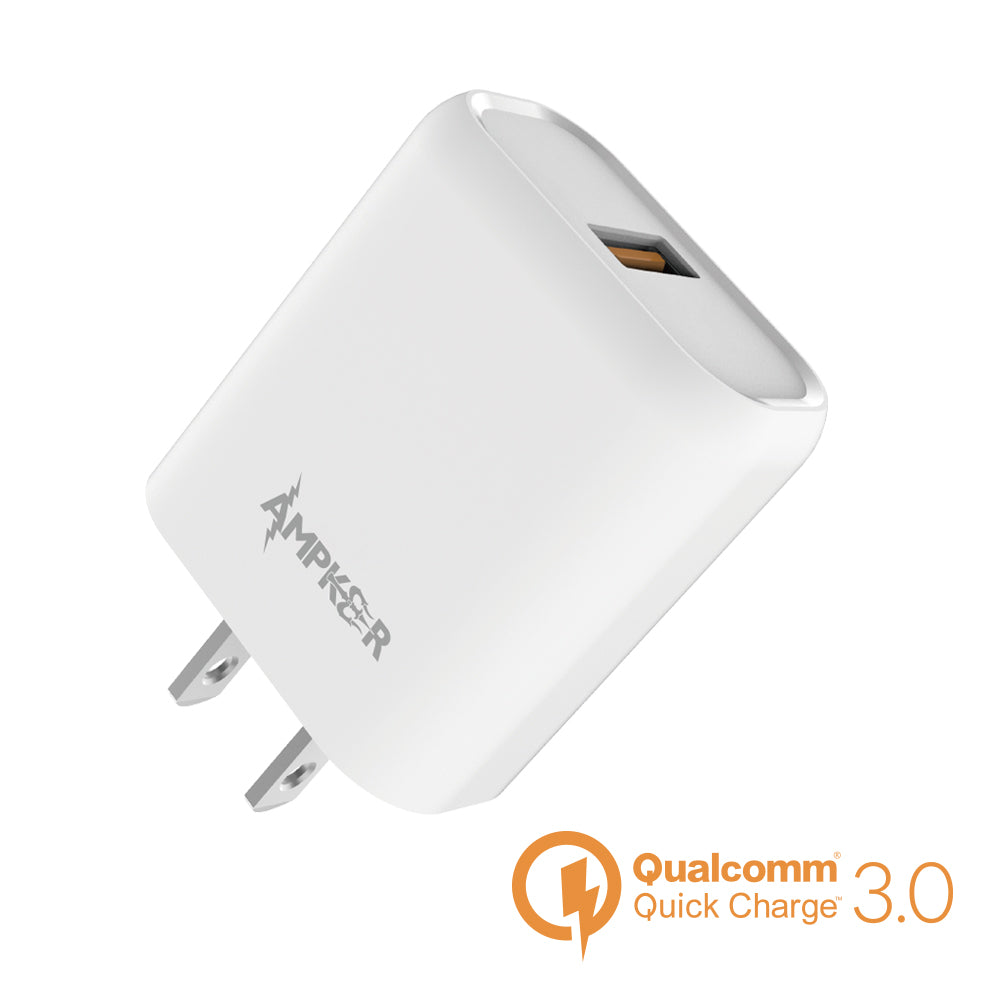 QC3.0 Wall Adapter + USB to Type C Cable 1.5M / 5FT - White - fonemask.com