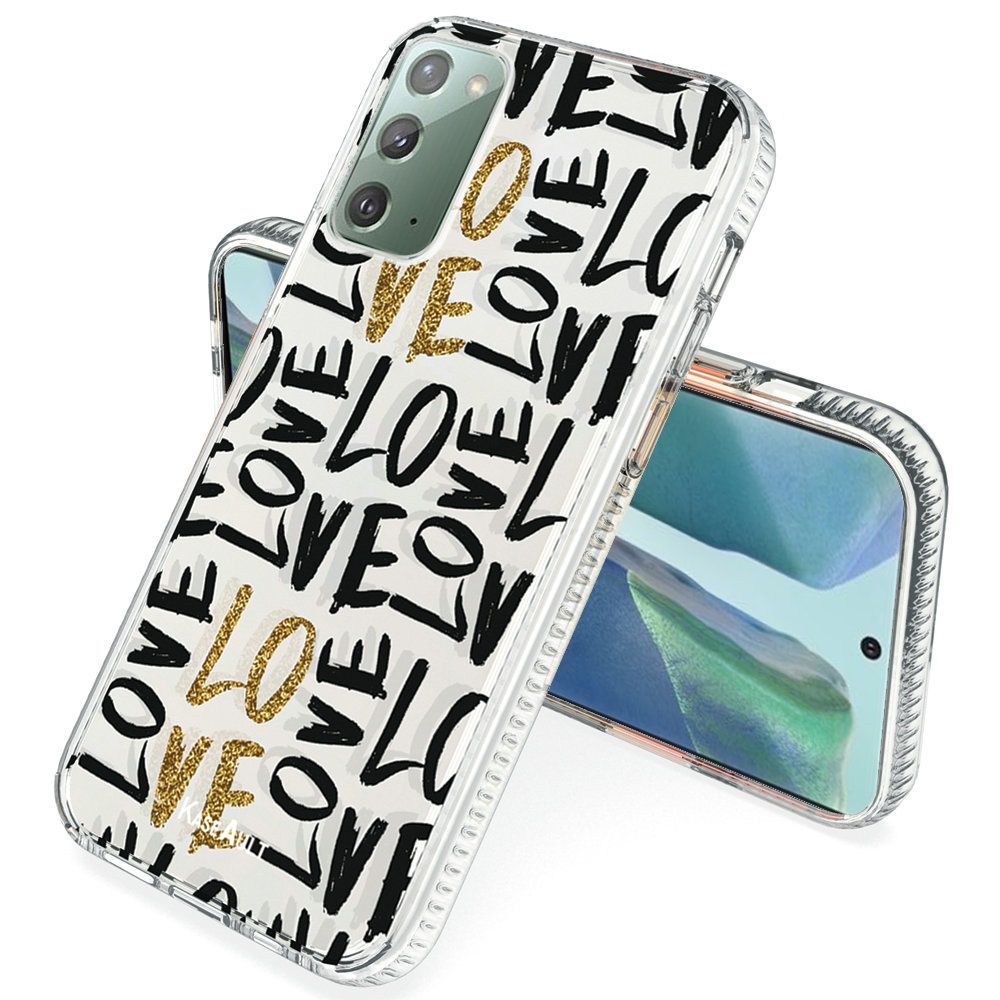 Galaxy Note 20 5G - Love In Gold Shock Proof Hybrid Case - fonemask.com
