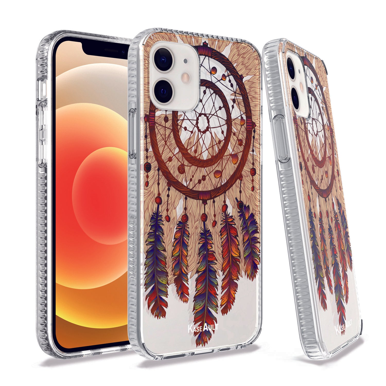 iPhone 12 Pro Max - Antique Feather Shock Proof Hybrid Case - fonemask.com