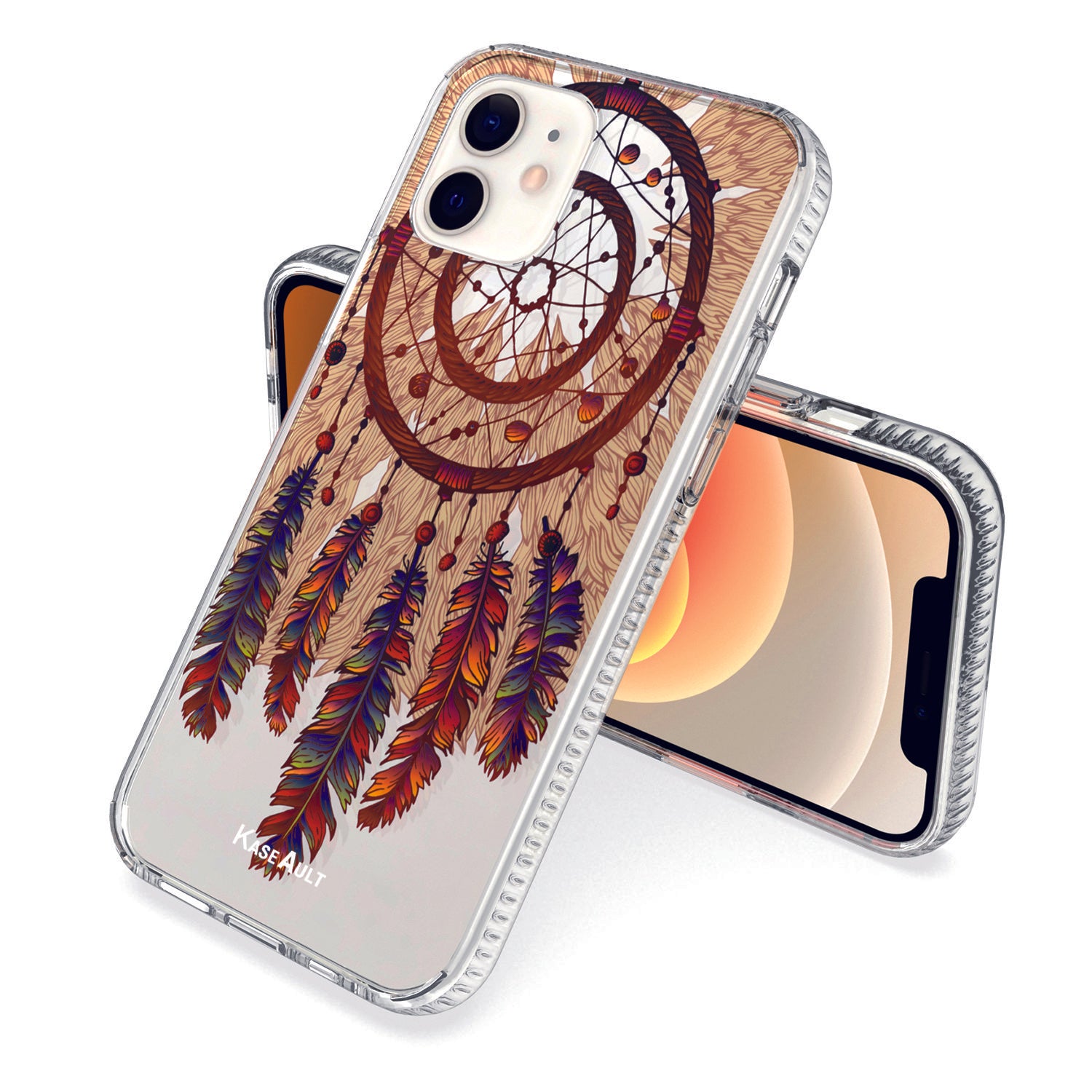 iPhone 12 Pro Max - Antique Feather Shock Proof Hybrid Case - fonemask.com