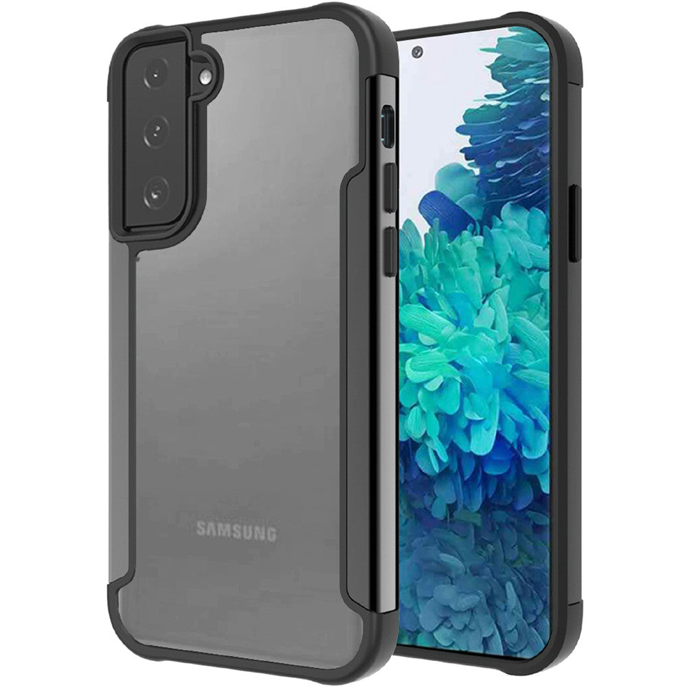 Galaxy S21 Plus 5G - Aluminum Alloy Transparent Hybrid Case - Black - fonemask.com