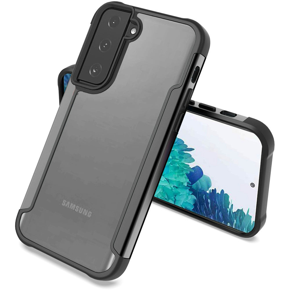 Galaxy S21 Plus 5G - Aluminum Alloy Transparent Hybrid Case - Black - fonemask.com