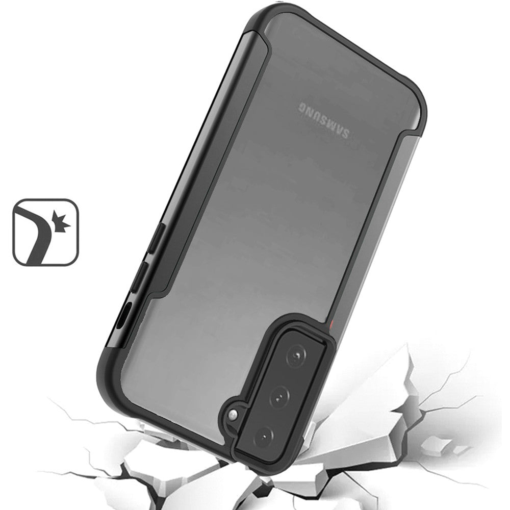 Galaxy S21 Plus 5G - Aluminum Alloy Transparent Hybrid Case - Black - fonemask.com