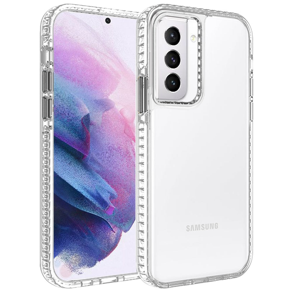 Galaxy S21 Ultra 5G - Clear Thick Diamond Design Edge Hybrid Case - Clear/Black - fonemask.com