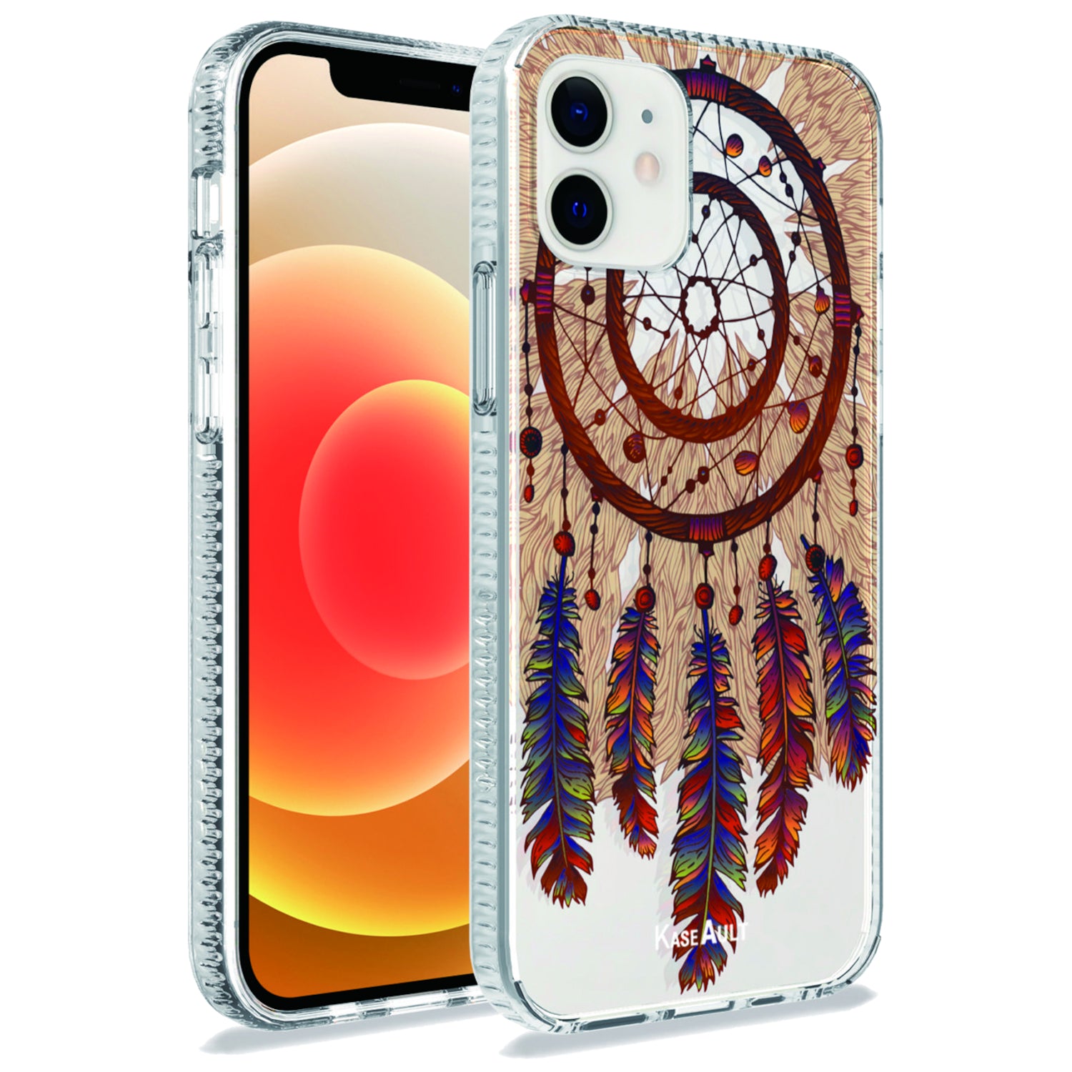 iPhone 12 Pro Max - Antique Feather Shock Proof Hybrid Case - fonemask.com