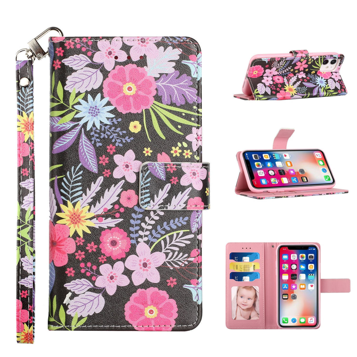 Galaxy A32 5G - Colorful Flowers Design Wallet Case - fonemask.com